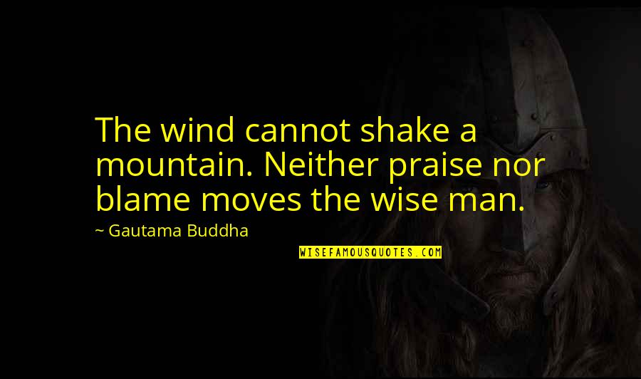 Most Memorable Birthday Quotes By Gautama Buddha: The wind cannot shake a mountain. Neither praise