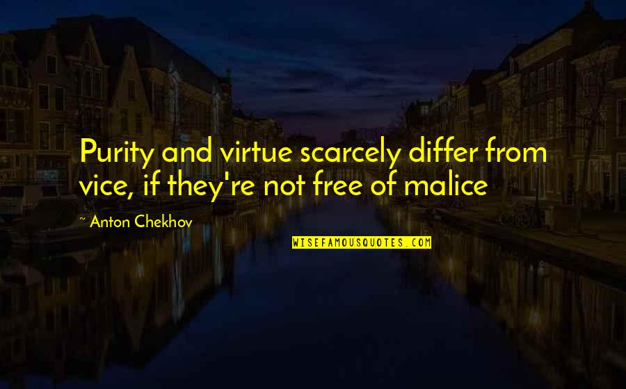 Most Misogynistic Quotes By Anton Chekhov: Purity and virtue scarcely differ from vice, if
