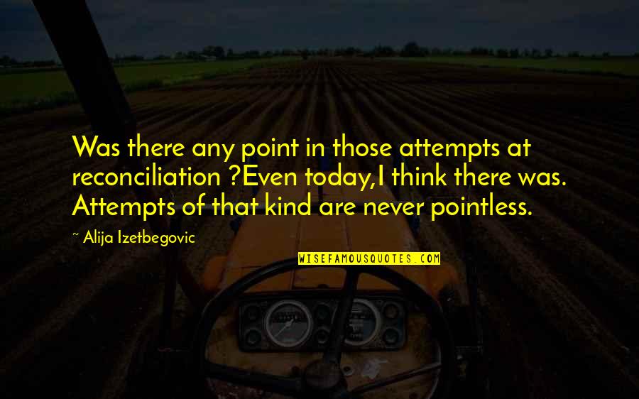 Most Pointless Quotes By Alija Izetbegovic: Was there any point in those attempts at