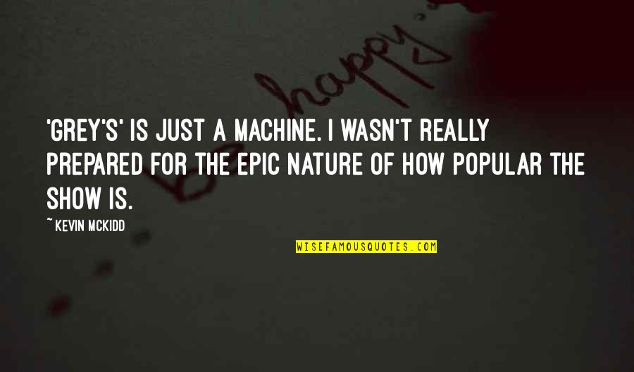 Most Popular Nature Quotes By Kevin McKidd: 'Grey's' is just a machine. I wasn't really