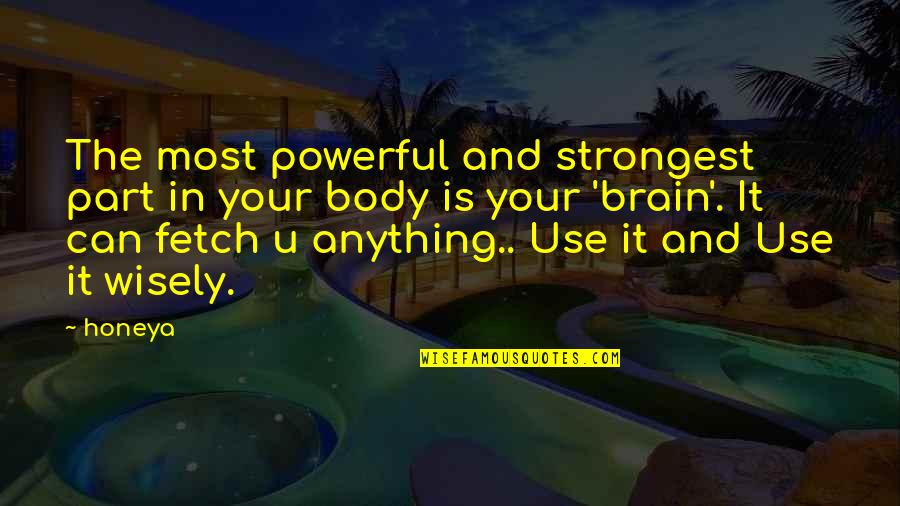Most Powerful Life Quotes By Honeya: The most powerful and strongest part in your