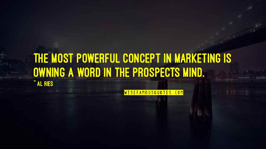 Most Powerful Quotes By Al Ries: The most powerful concept in marketing is owning
