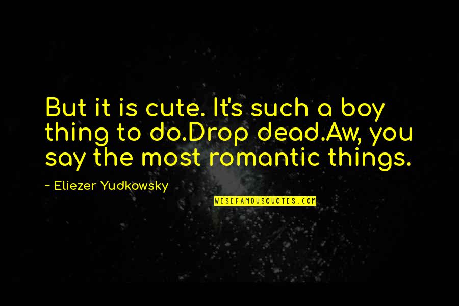 Most Romantic Quotes By Eliezer Yudkowsky: But it is cute. It's such a boy