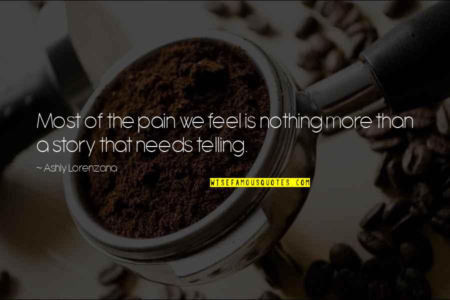 Most Sadness Quotes By Ashly Lorenzana: Most of the pain we feel is nothing