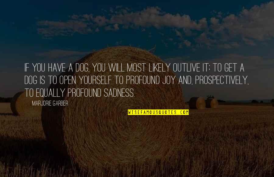 Most Sadness Quotes By Marjorie Garber: If you have a dog, you will most