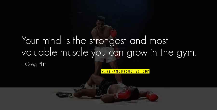 Most Strongest Quotes By Greg Plitt: Your mind is the strongest and most valuable