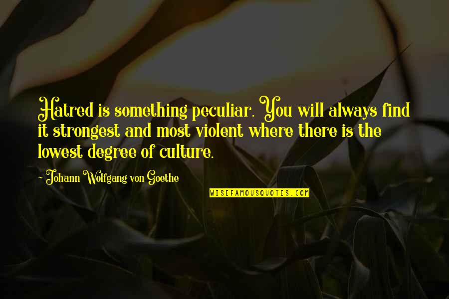 Most Strongest Quotes By Johann Wolfgang Von Goethe: Hatred is something peculiar. You will always find