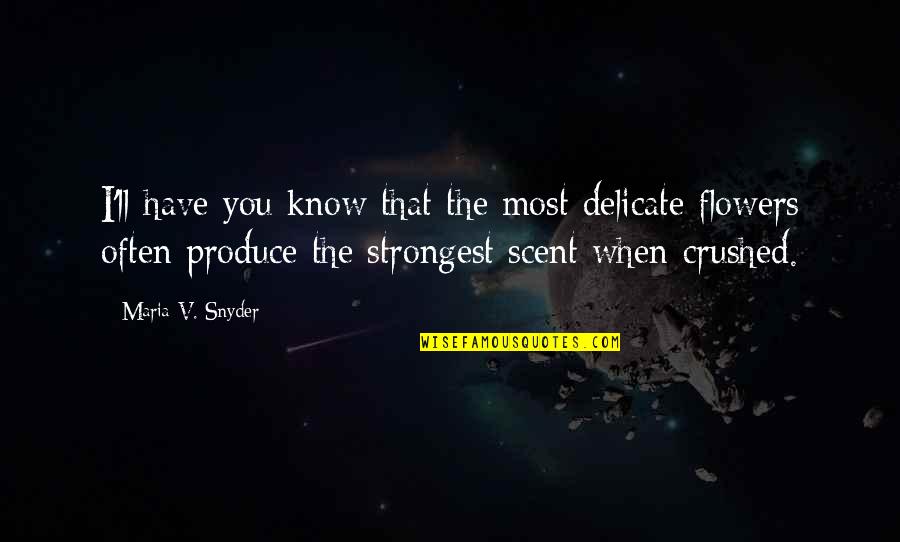 Most Strongest Quotes By Maria V. Snyder: I'll have you know that the most delicate