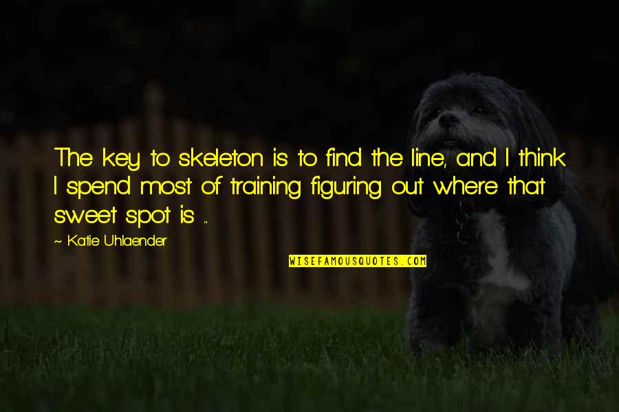 Most Sweet Quotes By Katie Uhlaender: The key to skeleton is to find the Most Sweet Quotes By Katie Uhlaender: The key to skeleton is to find the
