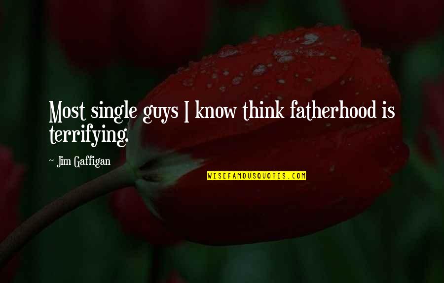 Most Terrifying Quotes By Jim Gaffigan: Most single guys I know think fatherhood is