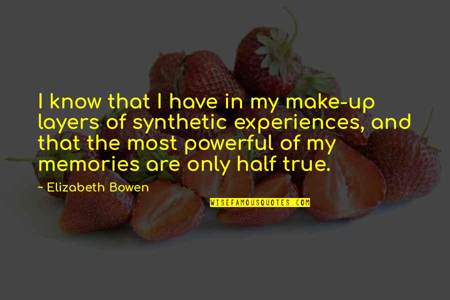 Most True Quotes By Elizabeth Bowen: I know that I have in my make-up