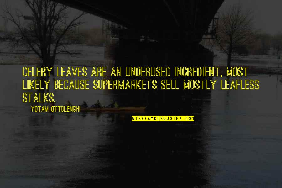 Most Underused Quotes By Yotam Ottolenghi: Celery leaves are an underused ingredient, most likely