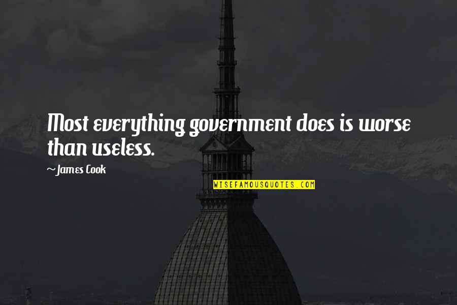 Most Useless Quotes By James Cook: Most everything government does is worse than useless.