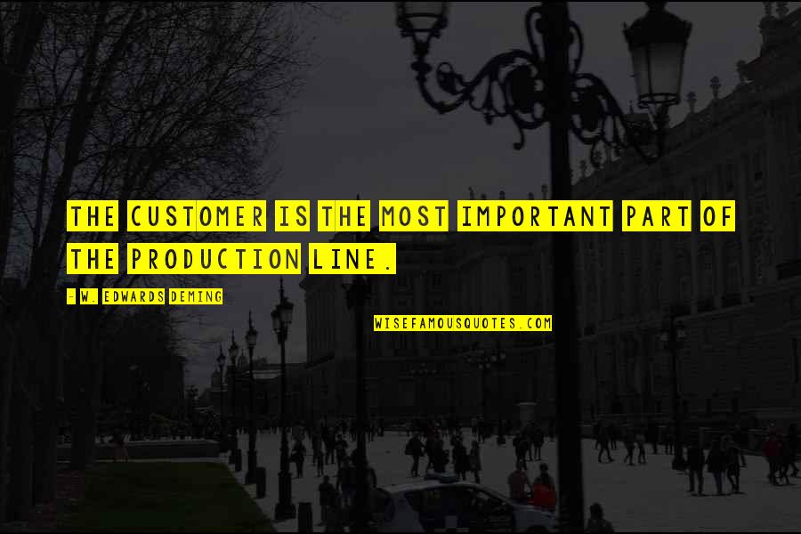 Most Wanted 1997 Quotes By W. Edwards Deming: The customer is the most important part of Most Wanted 1997 Quotes By W. Edwards Deming: The customer is the most important part of