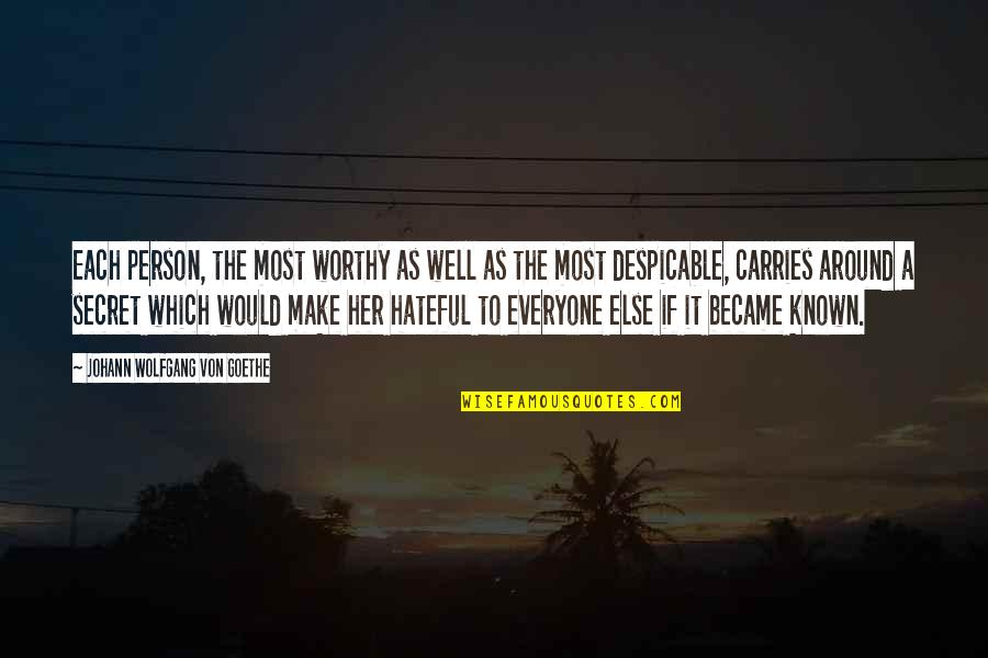 Most Well Known Quotes By Johann Wolfgang Von Goethe: Each person, the most worthy as well as