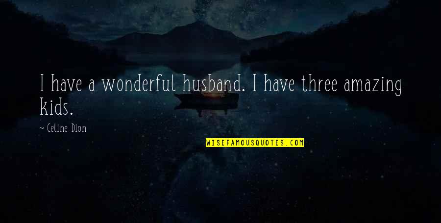 Most Wonderful Husband Quotes By Celine Dion: I have a wonderful husband. I have three