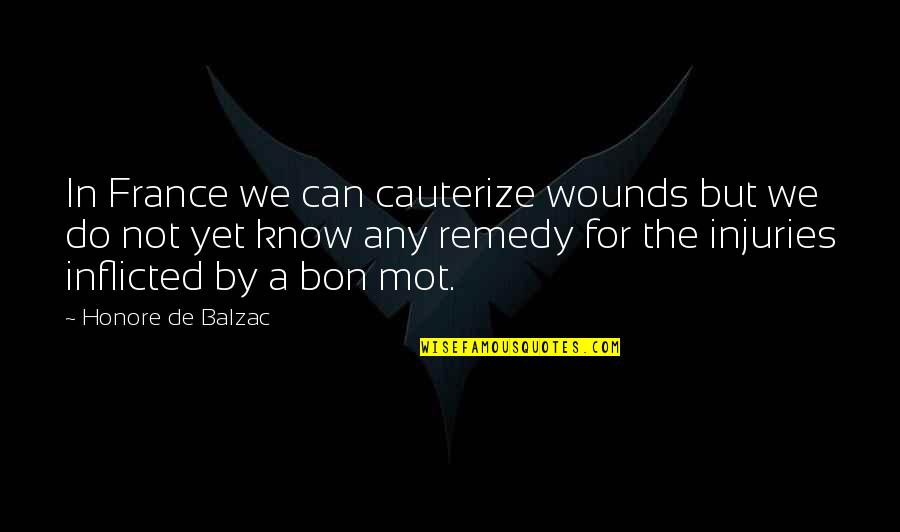 Mot Quotes By Honore De Balzac: In France we can cauterize wounds but we