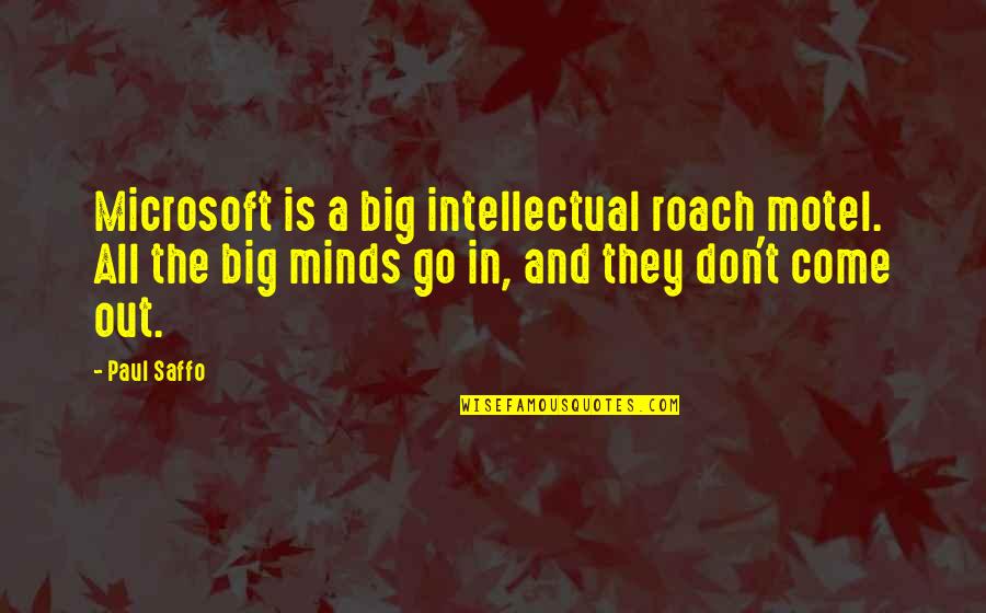 Motel 6 Quotes By Paul Saffo: Microsoft is a big intellectual roach motel. All