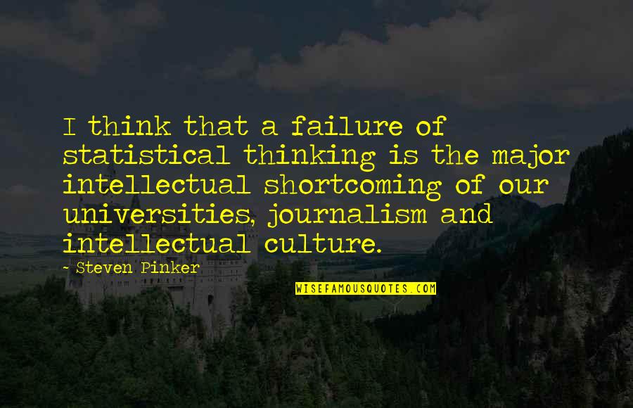 Mother And Crazy Quotes By Steven Pinker: I think that a failure of statistical thinking Mother And Crazy Quotes By Steven Pinker: I think that a failure of statistical thinking