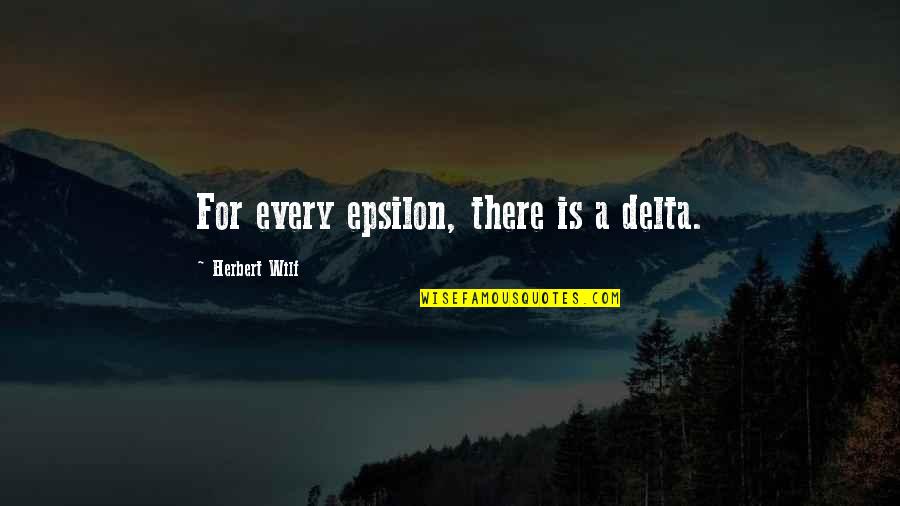 Mother And Firstborn Son Quotes By Herbert Wilf: For every epsilon, there is a delta. Mother And Firstborn Son Quotes By Herbert Wilf: For every epsilon, there is a delta.