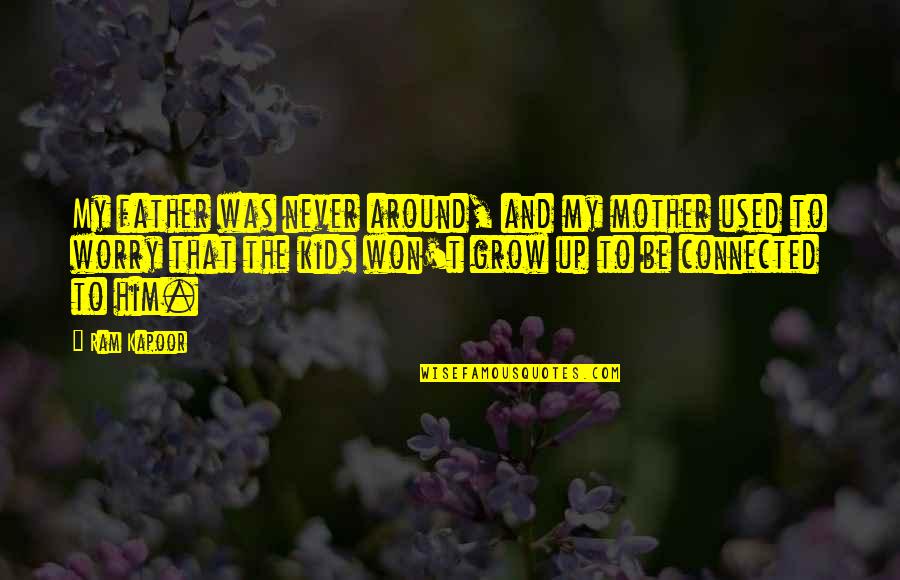 Mother And Kids Quotes By Ram Kapoor: My father was never around, and my mother Mother And Kids Quotes By Ram Kapoor: My father was never around, and my mother