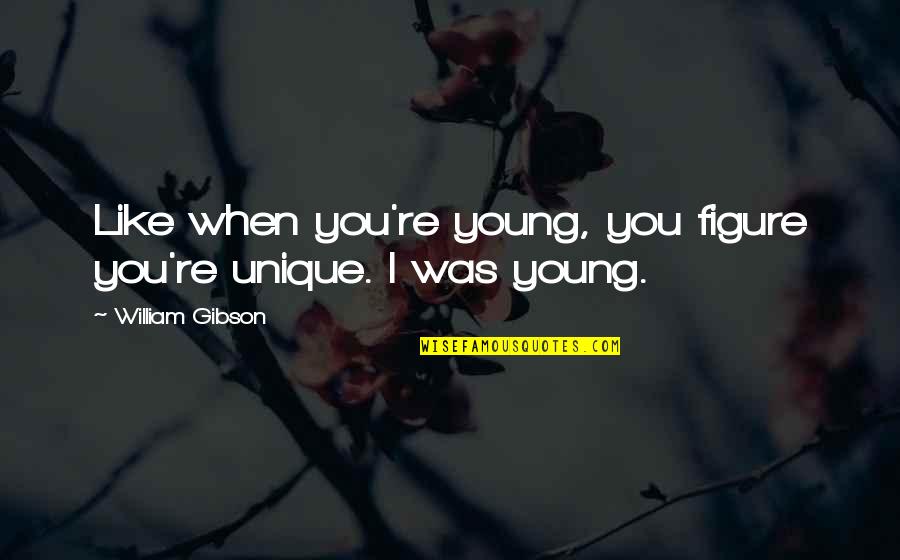 Mother And Son Look Alike Quotes By William Gibson: Like when you're young, you figure you're unique.