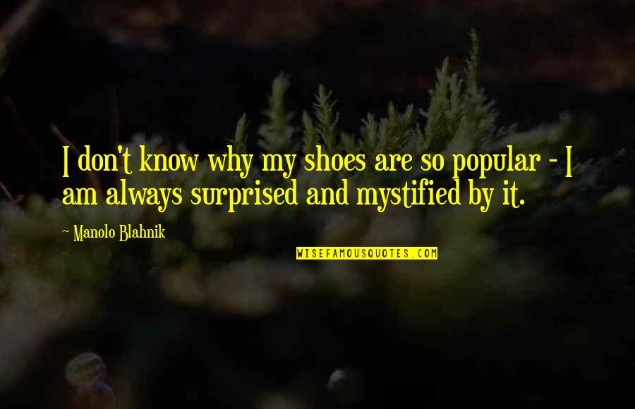 Mother Is Artistic Quotes By Manolo Blahnik: I don't know why my shoes are so
