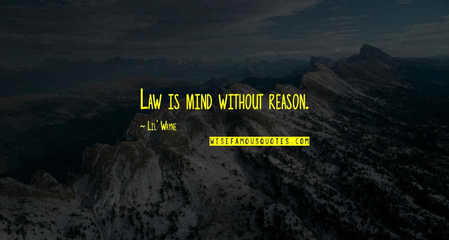 Mother Lap Quotes By Lil' Wayne: Law is mind without reason. Mother Lap Quotes By Lil' Wayne: Law is mind without reason.