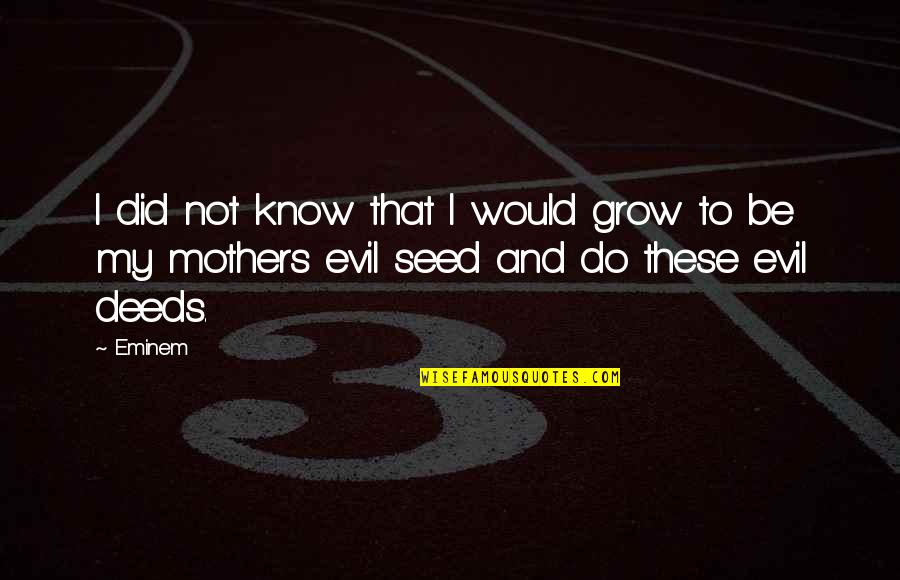 Mother Of All Evil Quotes By Eminem: I did not know that I would grow
