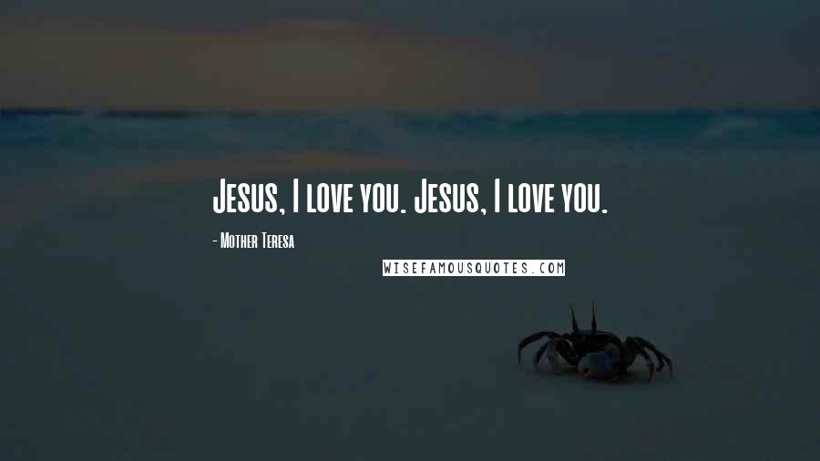 Mother Teresa quotes: Jesus, I love you. Jesus, I love you.