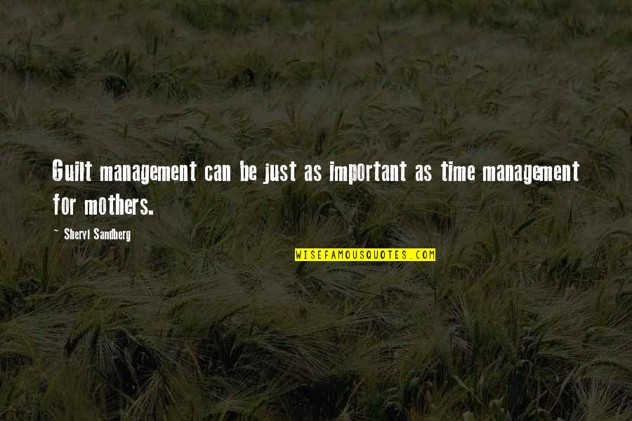 Mother Time Quotes By Sheryl Sandberg: Guilt management can be just as important as