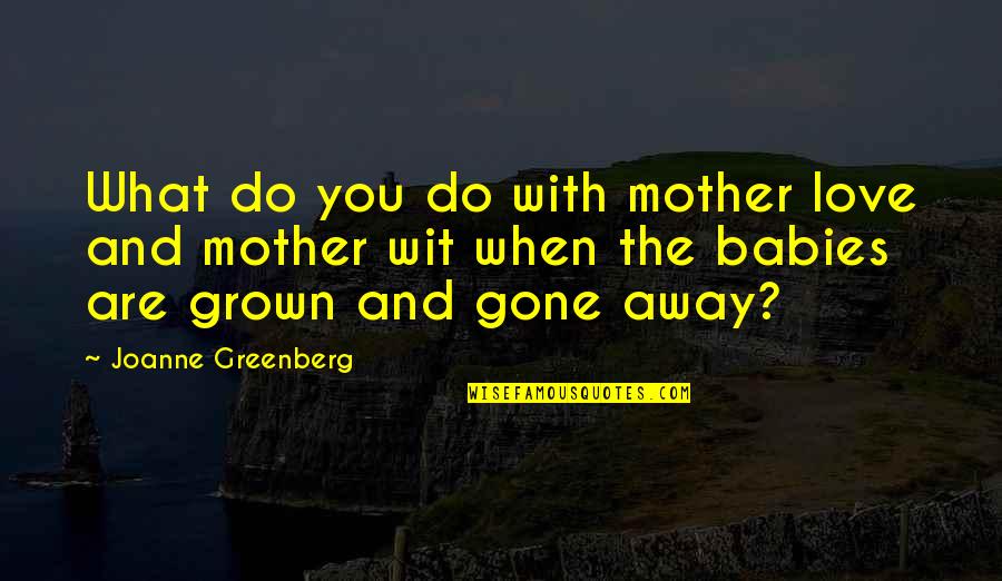 Mother With Baby Quotes By Joanne Greenberg: What do you do with mother love and