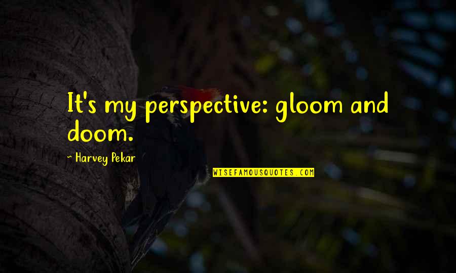 Motherhood Sacrifice But Fulfilling Quotes By Harvey Pekar: It's my perspective: gloom and doom.