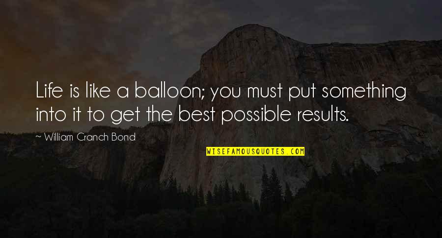 Mothering Sunday Religious Quotes By William Cranch Bond: Life is like a balloon; you must put