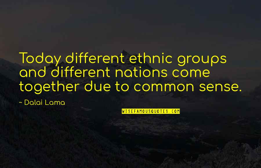 Mothers And Daughters Not Getting Along Quotes By Dalai Lama: Today different ethnic groups and different nations come