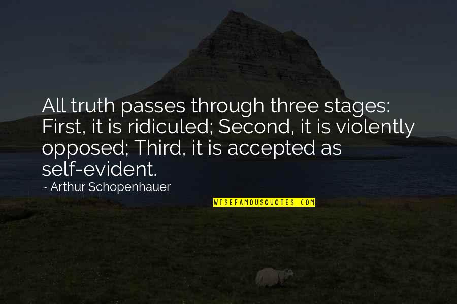 Mothers Day Gifts Quotes By Arthur Schopenhauer: All truth passes through three stages: First, it