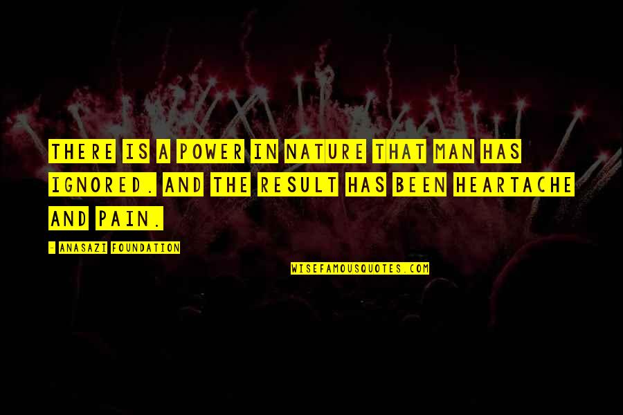 Mother's Heartache Quotes By Anasazi Foundation: There is a power in nature that man