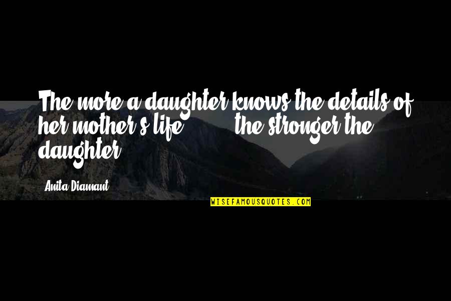 Mothers Of Daughters Quotes By Anita Diamant: The more a daughter knows the details of