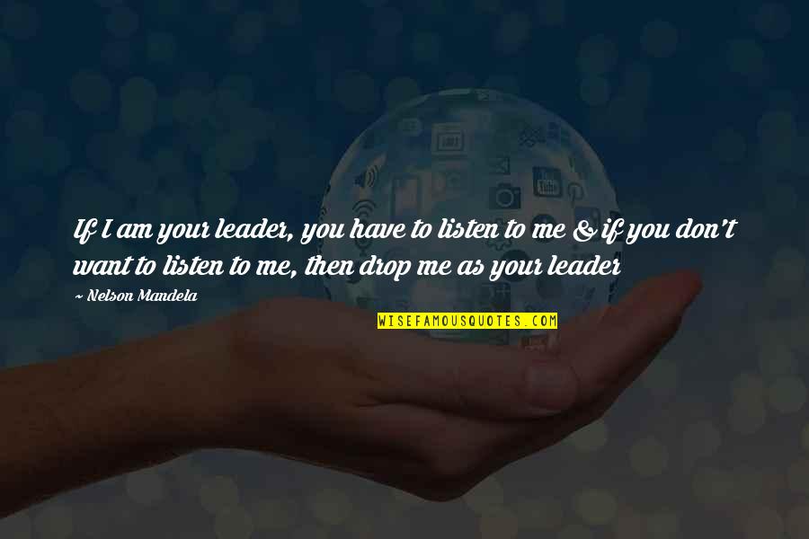 Mothers Who Have Died Quotes By Nelson Mandela: If I am your leader, you have to Mothers Who Have Died Quotes By Nelson Mandela: If I am your leader, you have to