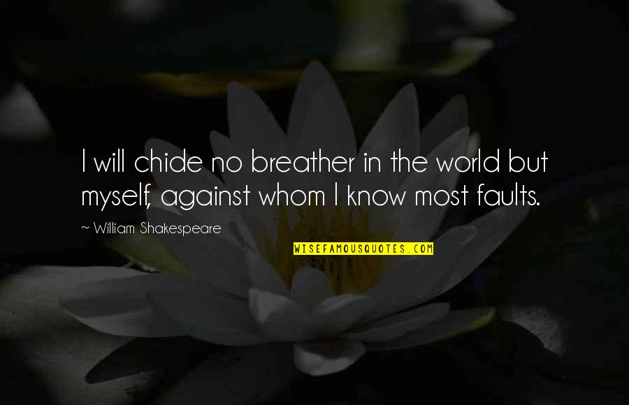 Motherwit Quotes By William Shakespeare: I will chide no breather in the world