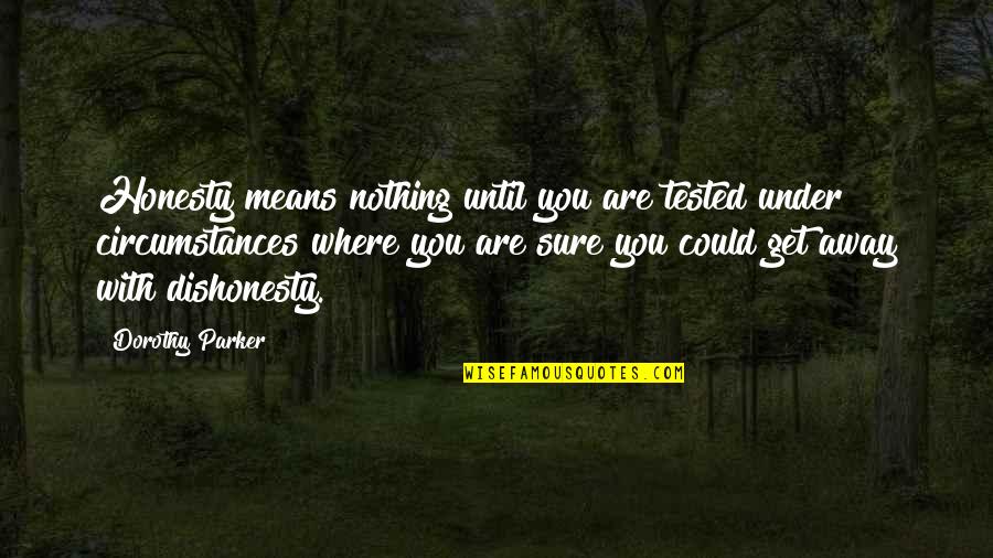 Mothra Vs Godzilla Quotes By Dorothy Parker: Honesty means nothing until you are tested under