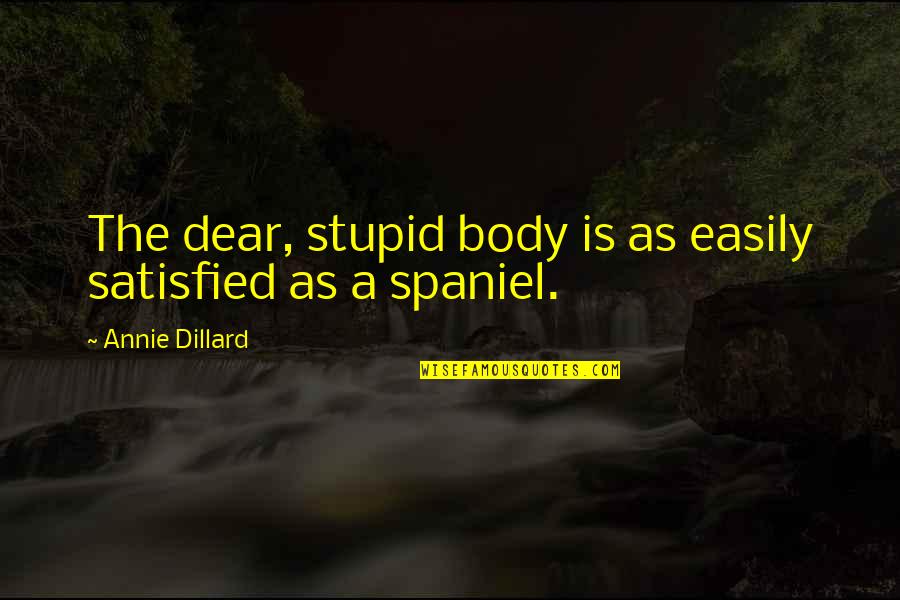 Mothwing Quotes By Annie Dillard: The dear, stupid body is as easily satisfied