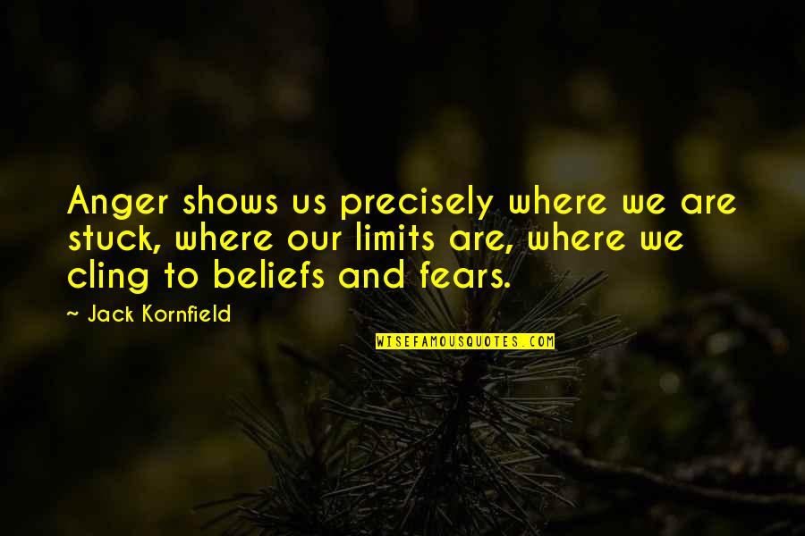 Motinos Meile Quotes By Jack Kornfield: Anger shows us precisely where we are stuck,