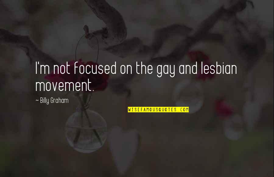 Motivaition Quotes By Billy Graham: I'm not focused on the gay and lesbian