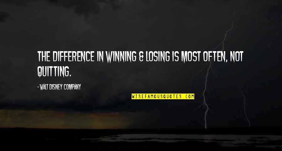 Motivate Me Monday Quotes By Walt Disney Company: The difference in winning & losing is most