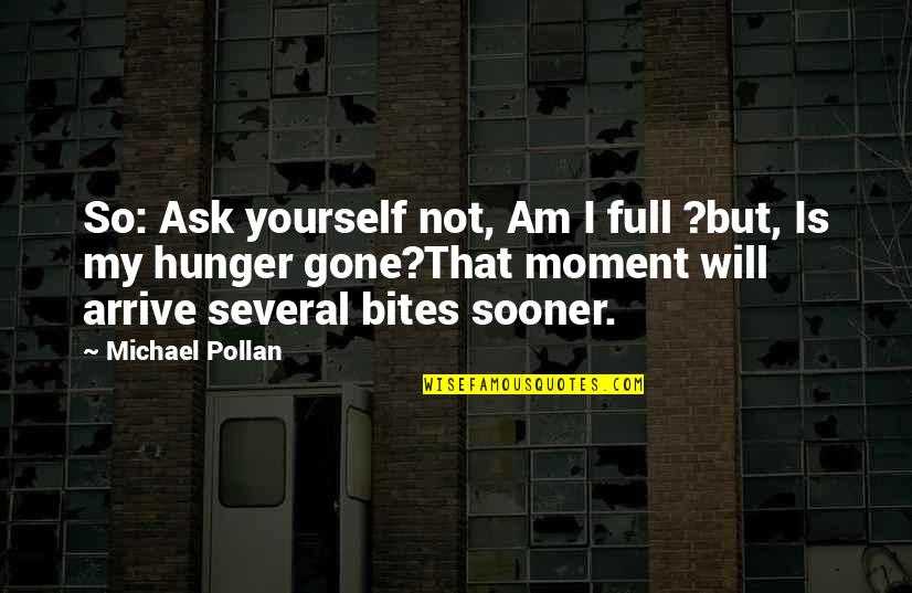 Motivatiion Quotes By Michael Pollan: So: Ask yourself not, Am I full ?but,