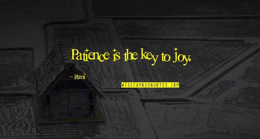 Motivation Goodreads Quotes By Rumi: Patience is the key to joy.
