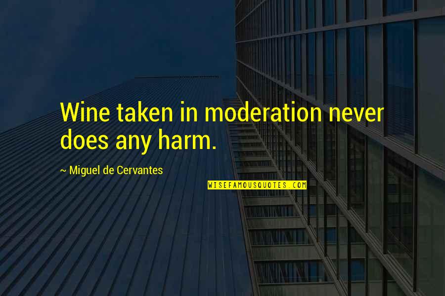 Motivation Happy June Quotes By Miguel De Cervantes: Wine taken in moderation never does any harm.