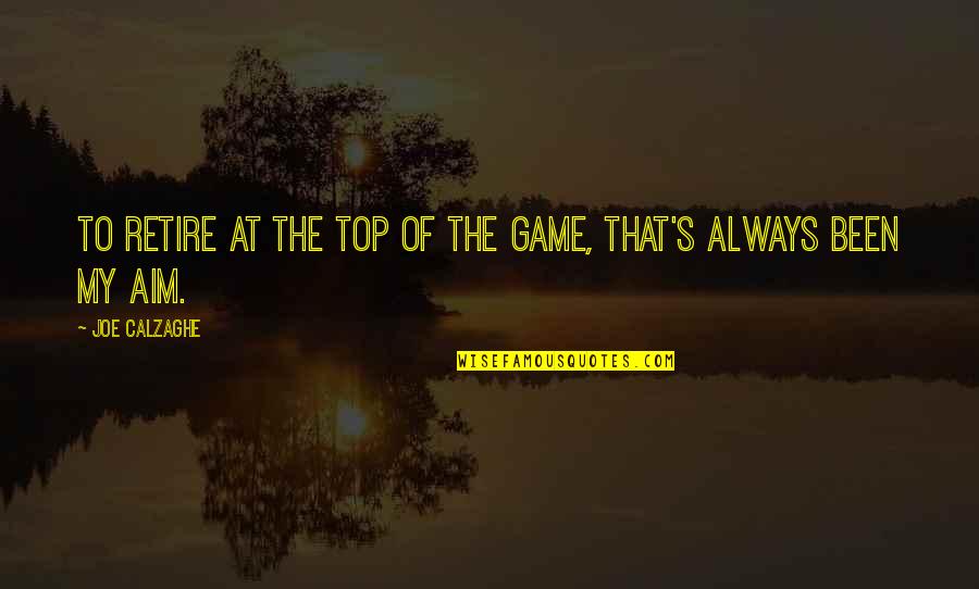 Motivation Of Quotes By Joe Calzaghe: To retire at the top of the game,