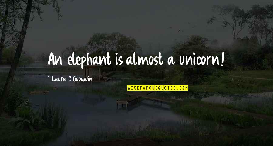 Motivation To Be Rich Quotes By Laura C Goodwin: An elephant is almost a unicorn!